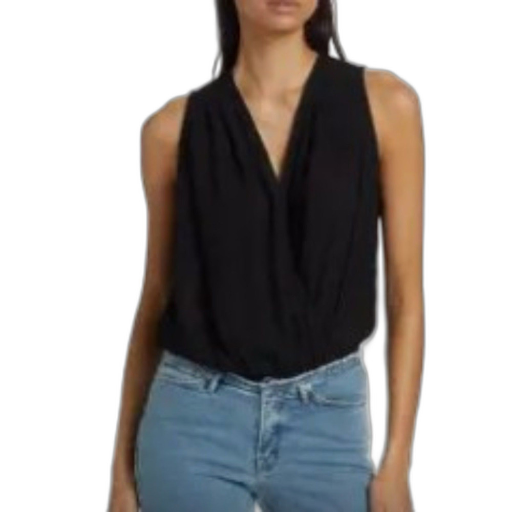 Good American Georgette Blouson Wrap Bodysuit Size 4 NWT
